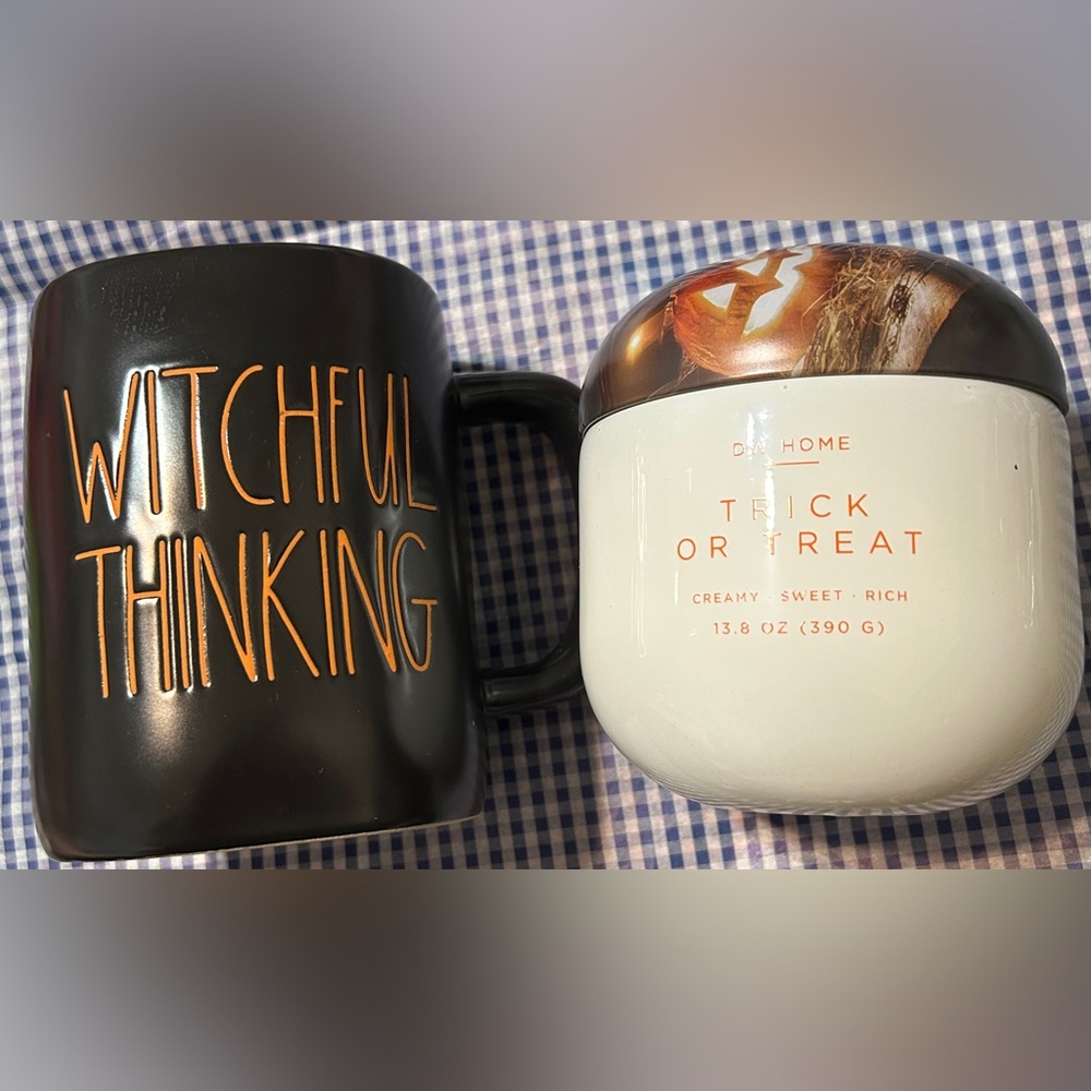 DW Home Candle and Rae Dunn Witchful Thinking Mug - Black and Orange